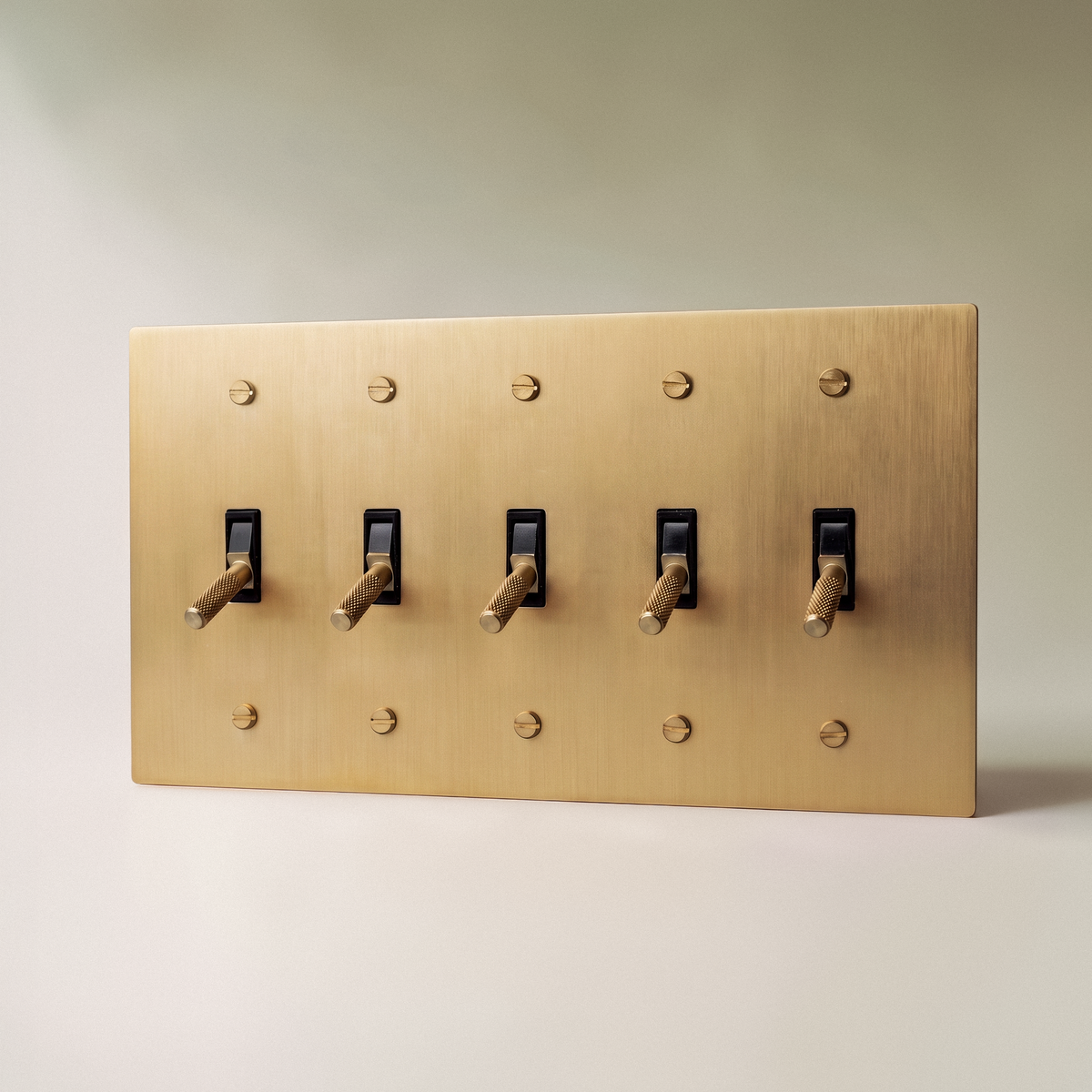 The Architectural Brass 4-Way Toggle Switch (1 to 5 Gang) - Open Box