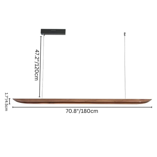 "Large 70.8” Illuvia pendant light in premium wood, providing warm, even illumination, perfect for spacious interiors."