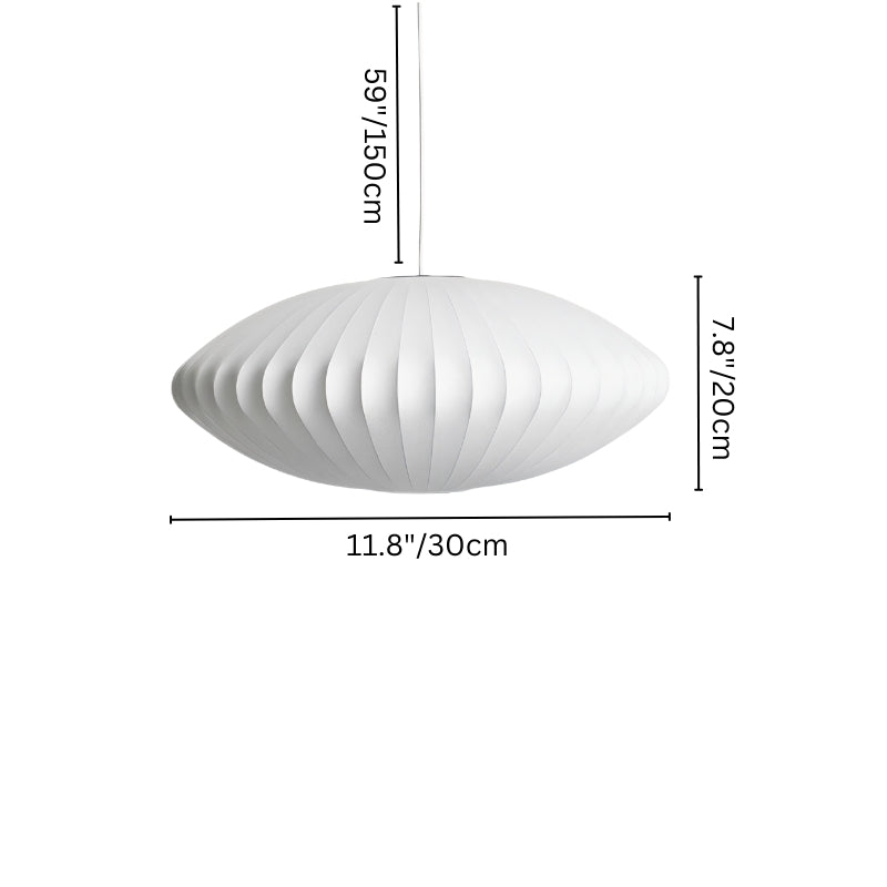 "Mini pendant light with labeled dimensions, 11.8 inches wide, 7.8 inches tall, and adjustable hanging length for compact spaces."