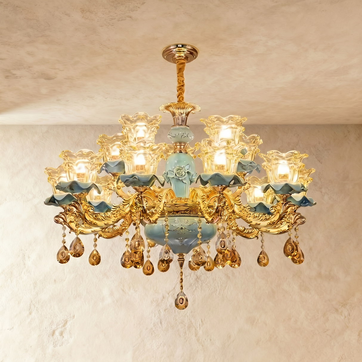 Blanche Chandelier - Blue