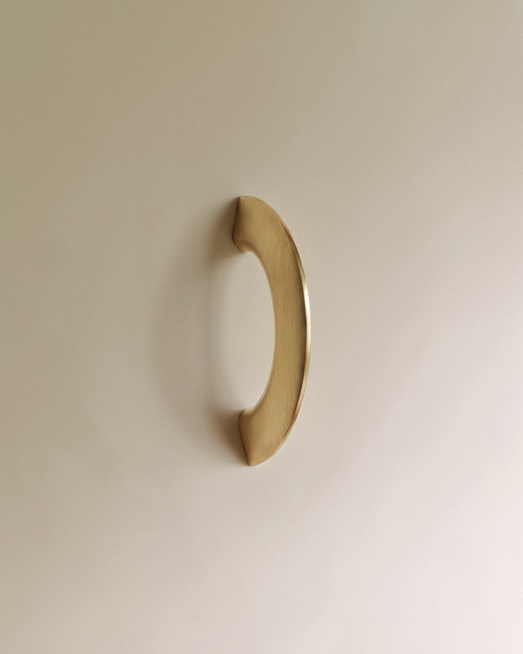 Enzo Cabinet Pull 2" in Satin Brass, on a plain background
