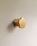 Gatsby Cabinet Knob in Satin Brass, on a plain background