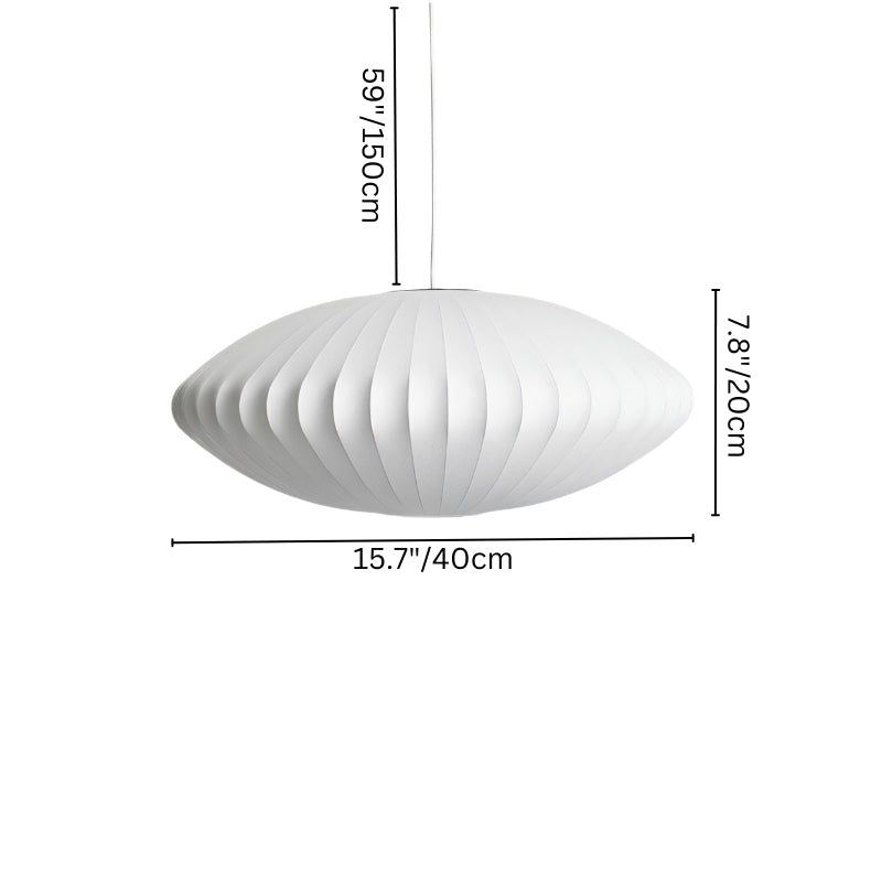 "Small pendant light with labeled dimensions, 15.7 inches wide, 7.8 inches tall, and adjustable hanging length for versatile installations."
