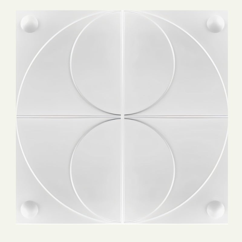 Amili PVC Wall Panels forming a symmetrical circle pattern, perfect for adding a contemporary touch to any wall space.