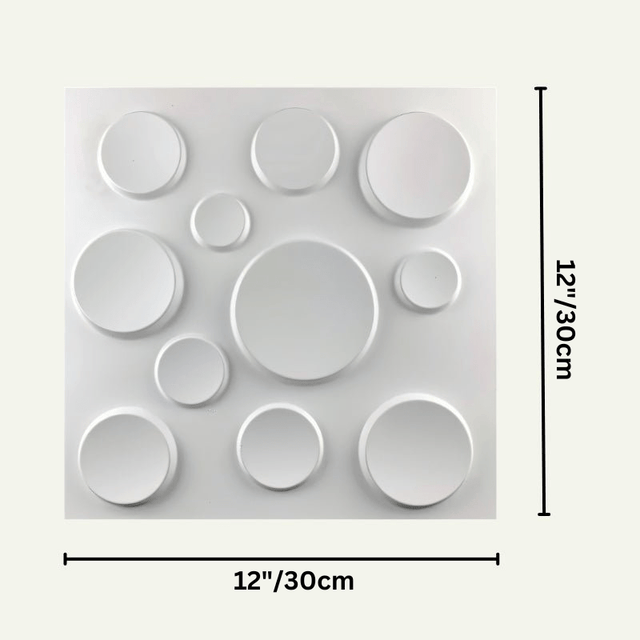 12x12 inch Arsnal Wall Panel with raised circular PVC design, ideal for accent walls and interior decor projects.