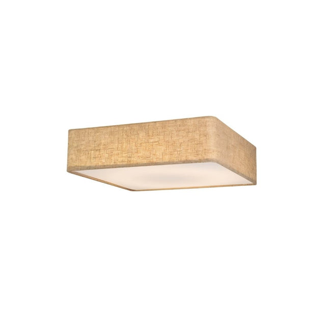 "Rectangular minimalist fabric ceiling light fixture on a white background."