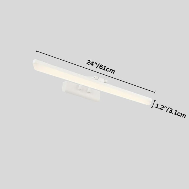 "An LED vanity light with labeled dimensions, showcasing its sleek design and 61cm length."