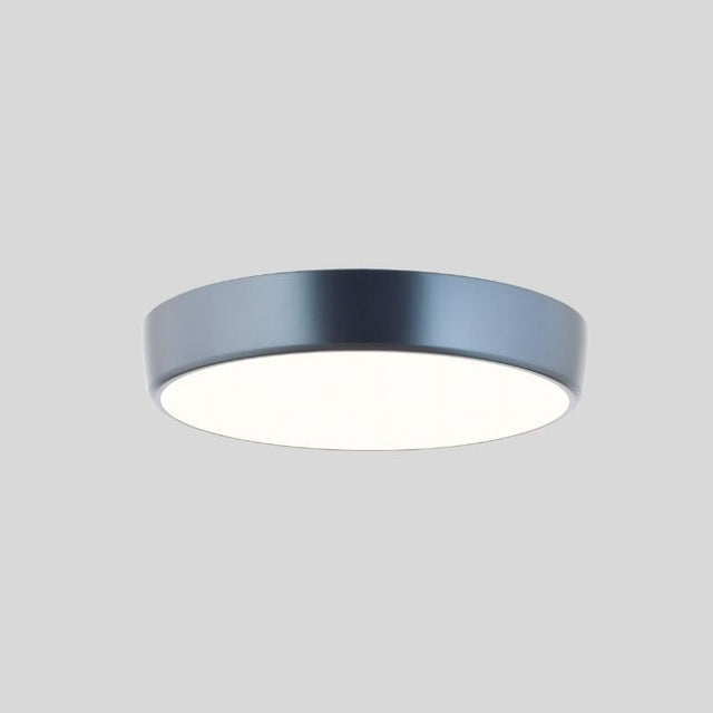 "Sleek grey ceiling light with a round, modern design, perfect for brightening up any contemporary living space"