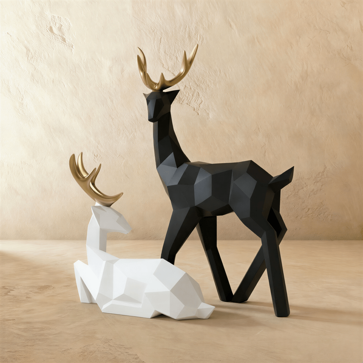 Cervidae Handcrafted Reindeer Figurines - Residence Supply