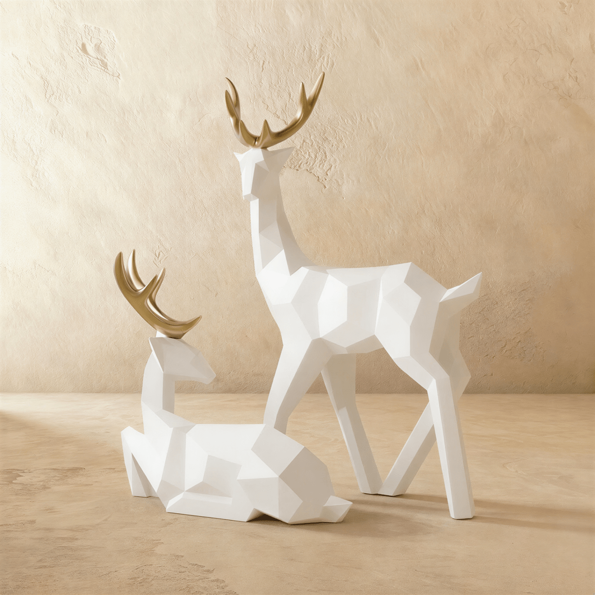 Cervidae Handcrafted Reindeer Figurines - Residence Supply