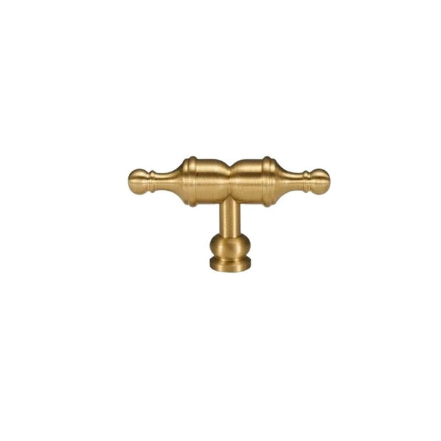 "Detailed brass cabinet knob with a sculptural design and classic detailing."