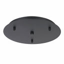 Black ceiling canopy with four mounting points for pendant light fixtures.