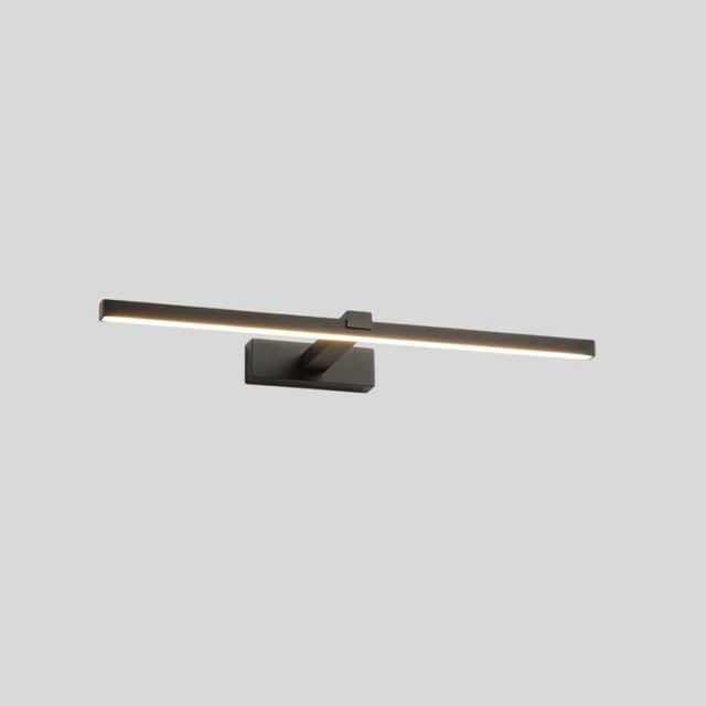 "A modern, linear LED wall lamp in a dark finish, showcasing its sleek design."