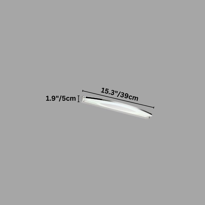 "An LED vanity light with labeled dimensions, showcasing its sleek design and 39cm length."