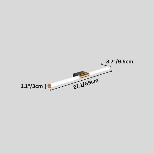 "A modern LED vanity light with labeled dimensions, showcasing its sleek design and size."