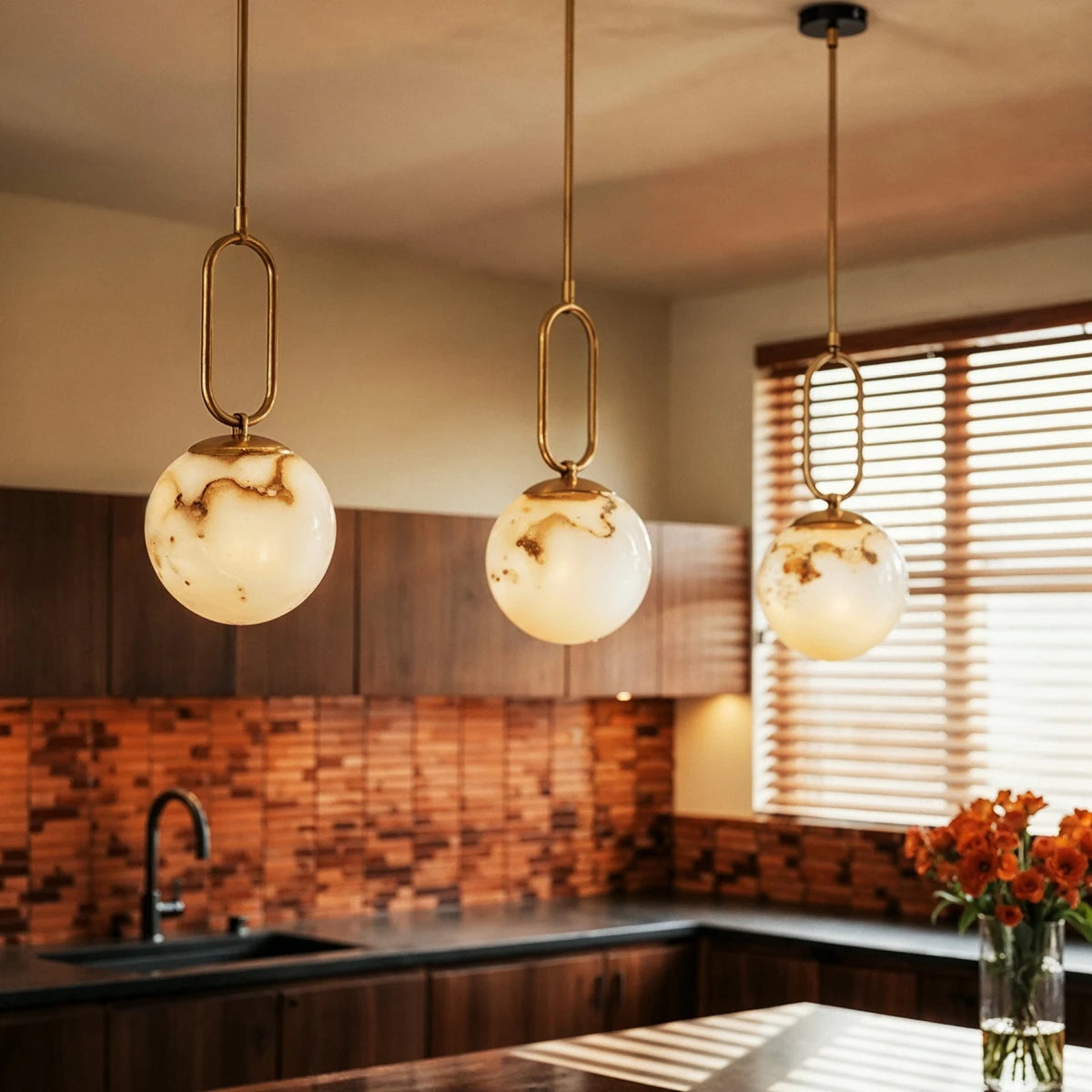 Gong Alabaster Pendant Light - Residence Supply