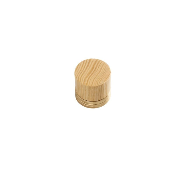"A modern, minimalist light-colored wooden knob, designed for use in contemporary or rustic interiors."
