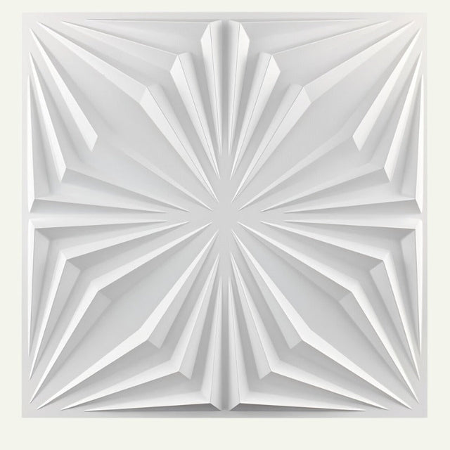 Single Hite PVC Wall Panel showing detailed 3D starburst design. Waterproof and easy to install for modern wall transformations.