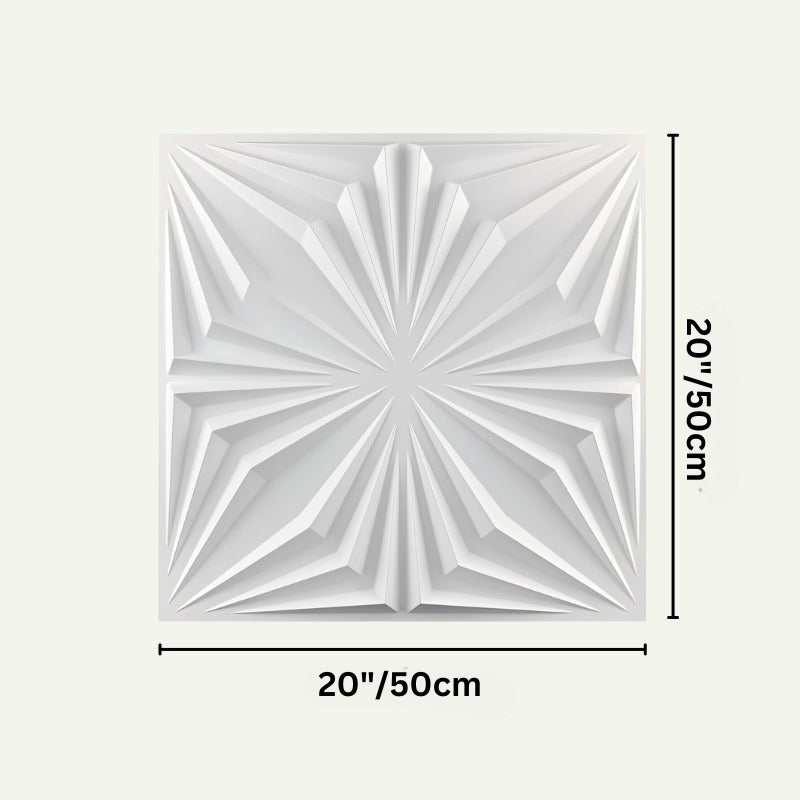 Hite PVC Wall Panel measuring 20x20 inches with 3D starburst design. Easy to install and perfect for waterproof wall upgrades.