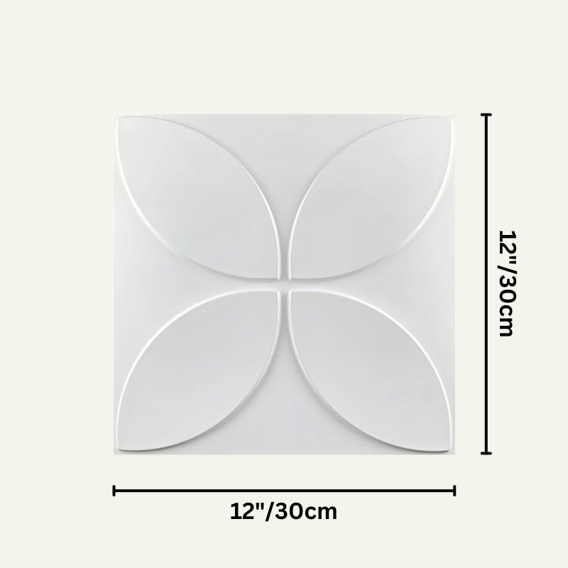 12x12 inch Kista Wall Panel in white PVC featuring a symmetrical floral pattern, perfect for stylish wall panel installations.