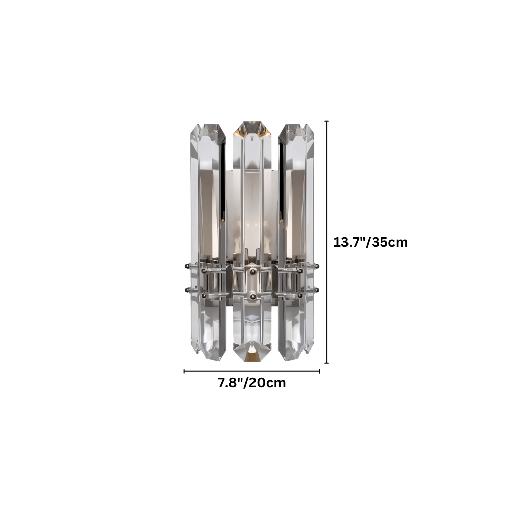 Lenvo Crystal Copper Wall Light with dimensions 13.7'' x 7.8'', ideal for elegant indoor lighting in bedrooms or hallways.