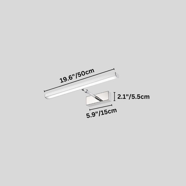 "Dimensions of the medium Mirvia wall lamp, showing length, width, and height measurements."