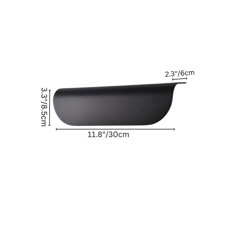 "Dimensions of Nigin outdoor wall lamp: 11.8'' x 3.3'' x 2.3'' (30cm x 8.5cm x 6cm), made from durable aluminum material."