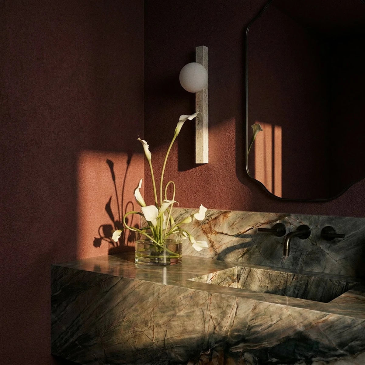 Olorva Travertine Wall Lamp - Residence Supply