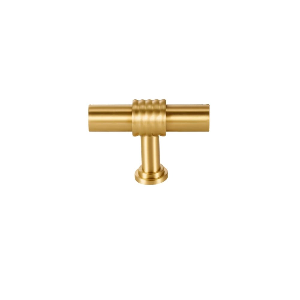 "small brass T-knob isolated on a white background"