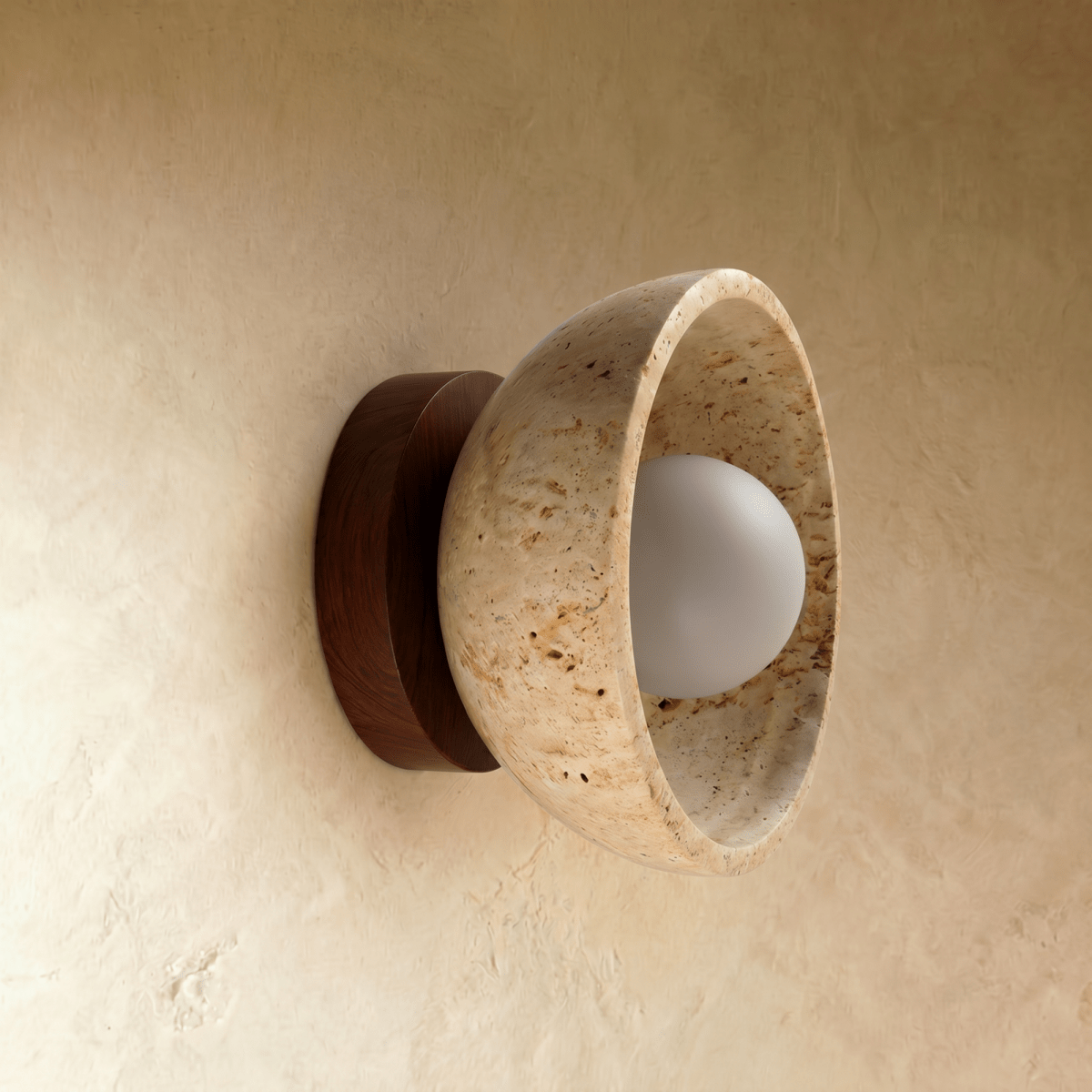 Pulkit Travertine Wall Lamp - Residence Supply