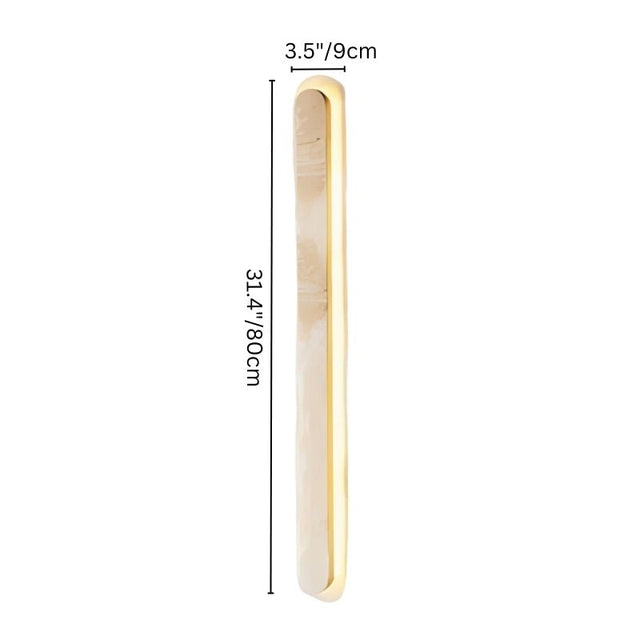 "Elegant travertine wall light with 80cm height and refined modern appeal"