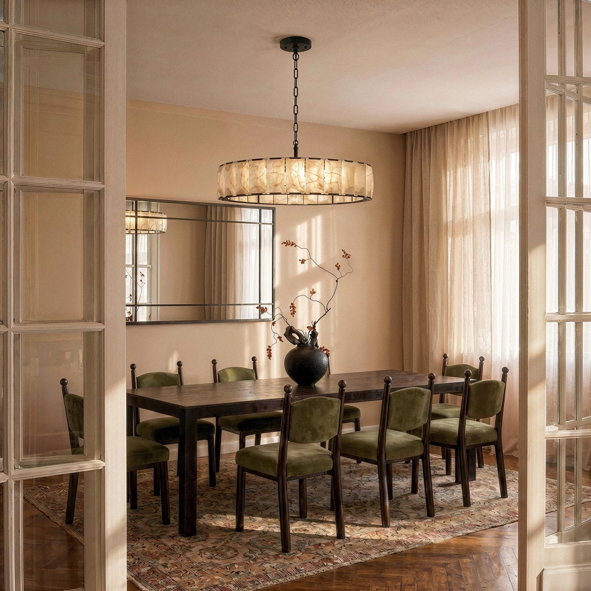 Sakhra Round Alabaster Chandelier - Residence Supply
