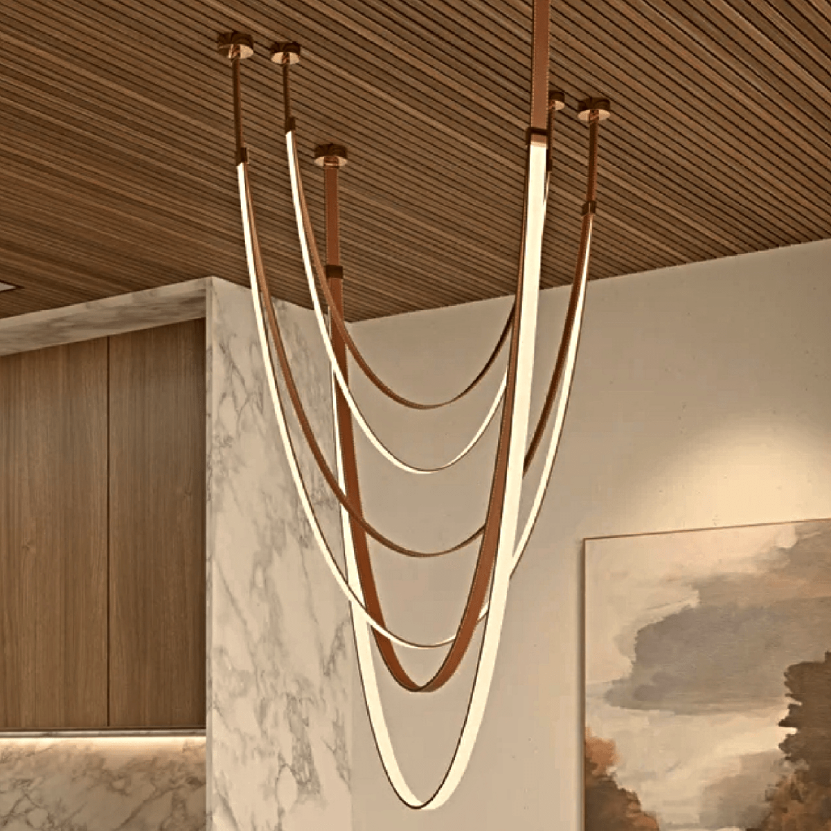 Shalom Leather Chandelier - Residence Supply
