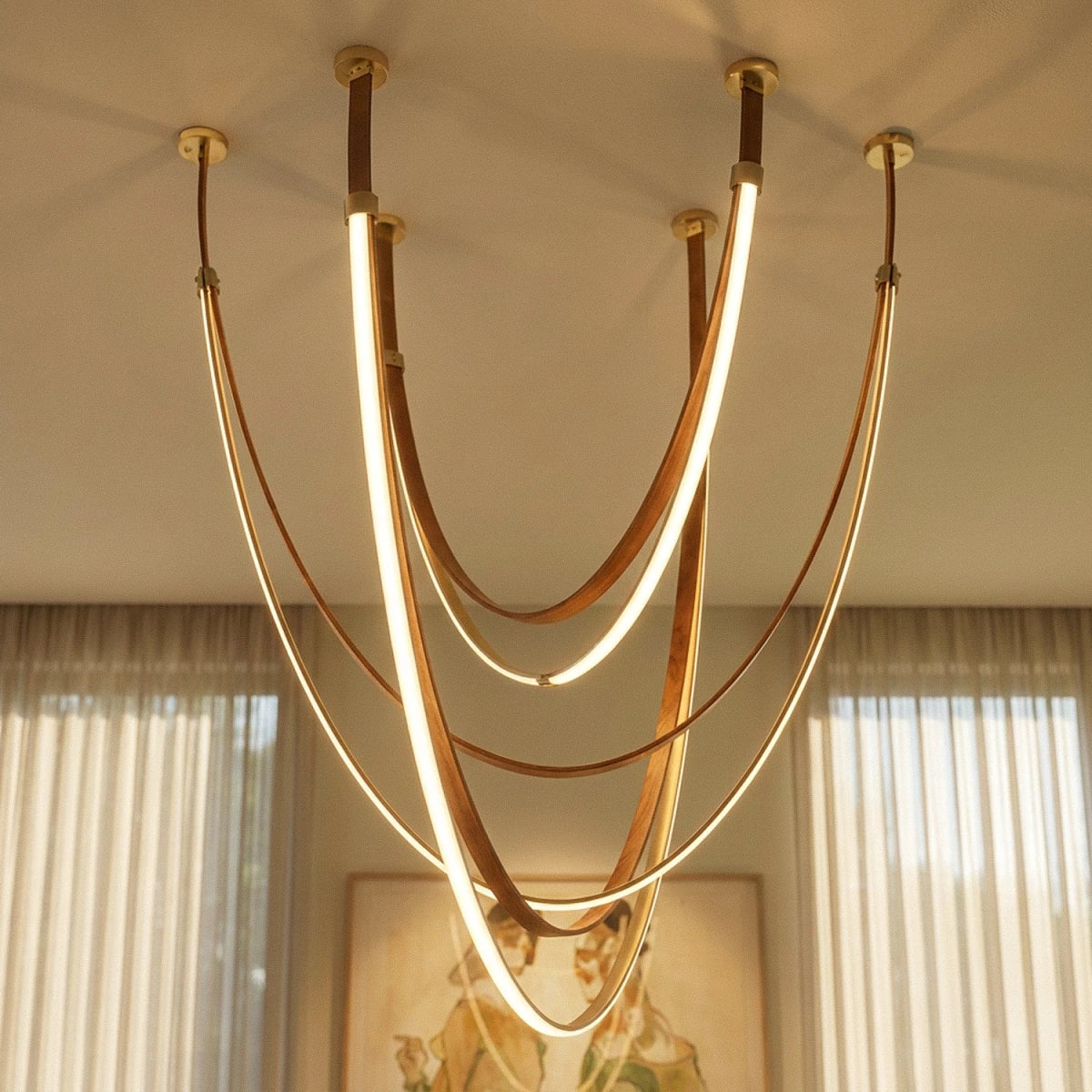 Shalom Leather Chandelier - Residence Supply