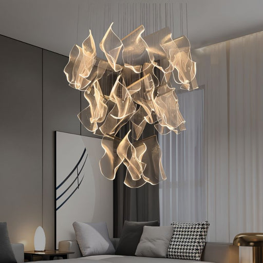 Sheets Chandelier (Round Ceiling Mount) - Living Room Lighting
