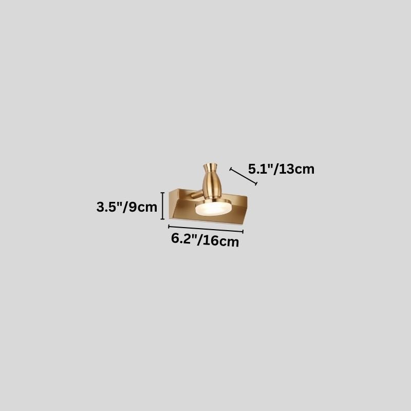 "A single-head vanity light with labeled dimensions, showcasing its modern design and size."