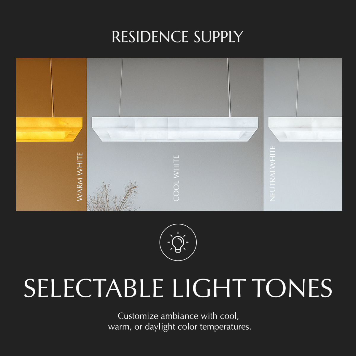 Teva Rectangular Alabaster Chandelier - Residence Supply