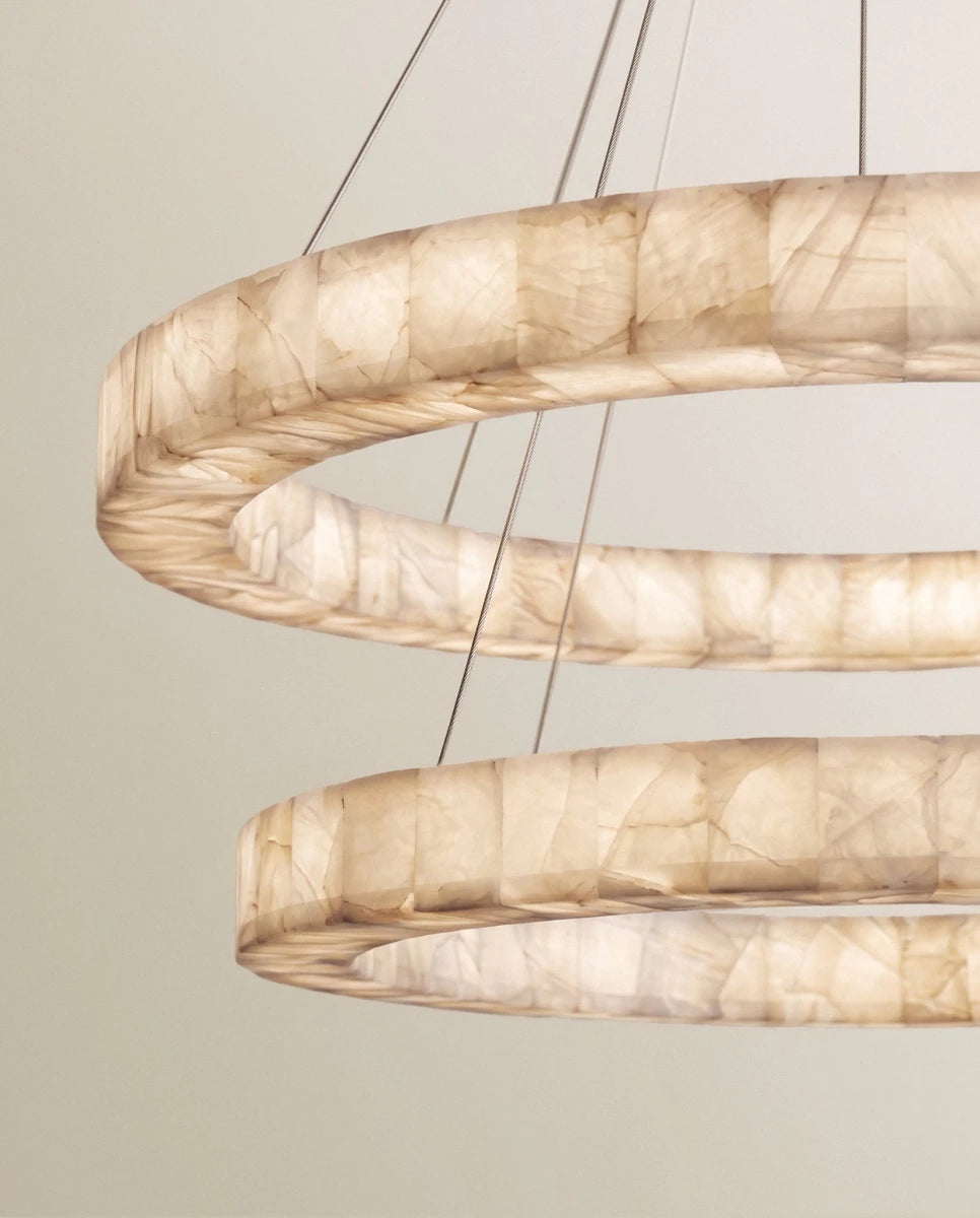 Teva Round Alabaster Chandelier - Residence Supply