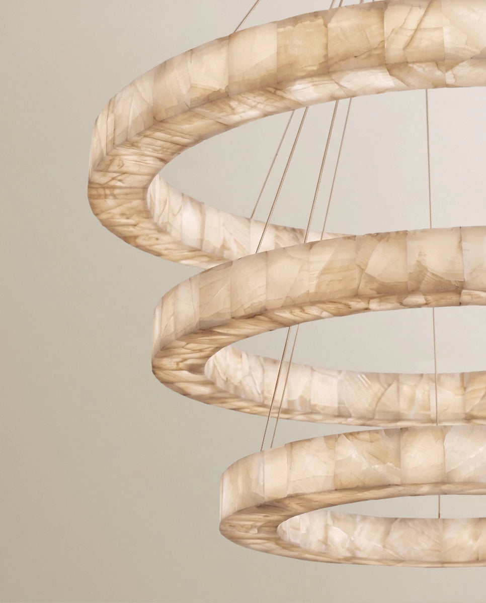 Teva Round Alabaster Chandelier - Residence Supply