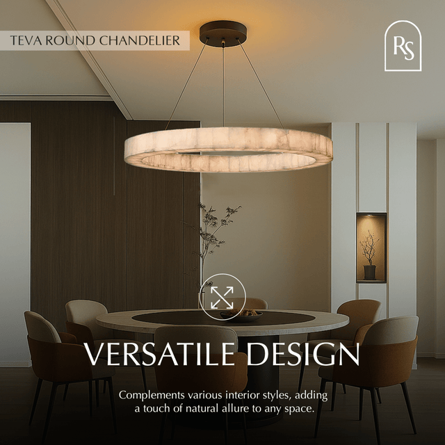 Teva Round Alabaster Chandelier - Residence Supply