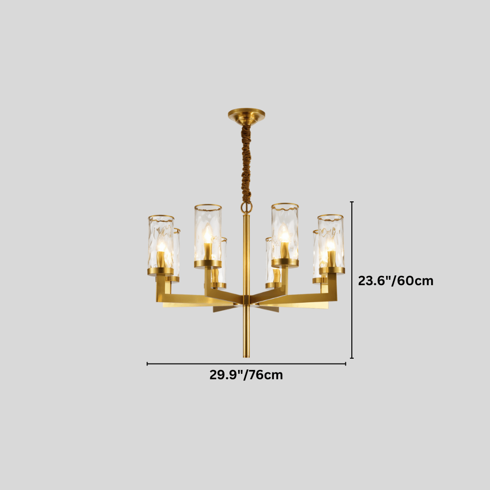 Wynlo Chandelier – 8-light sculptural copper chandelier, 76cm wide and 60cm high, perfect for dining or living rooms.