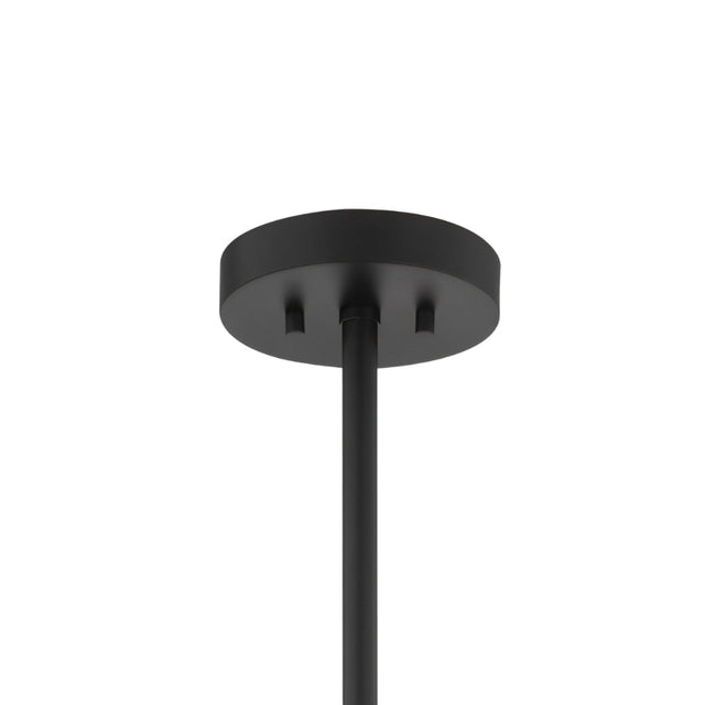 "Close-up of a black ceiling mount for a minimalist pendant light fixture."