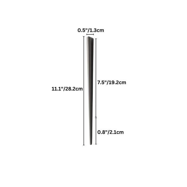 "A sleek, tapered zinc alloy pull bar with a geometric profile, shown with dimensions."