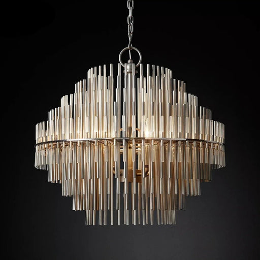 Illuminate your space with the timeless elegance of the Amara Round Chandelier, adding a touch of luxury to any room.