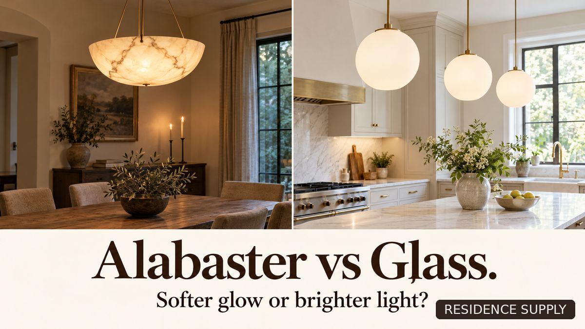 Alabaster vs. Glass Lighting: How to Choose a Softer, Diffused Glow - Residence Supply