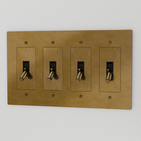 The Brass 4-Way Toggle Switch (1 to 5 Gang)