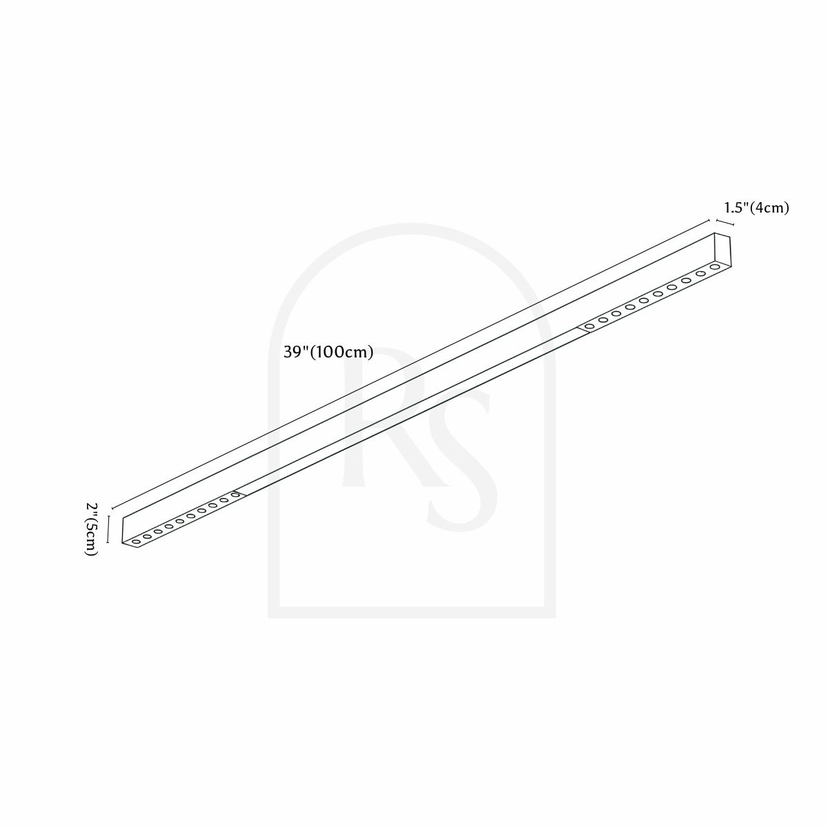 Azora Ceiling Light line drawing 3
