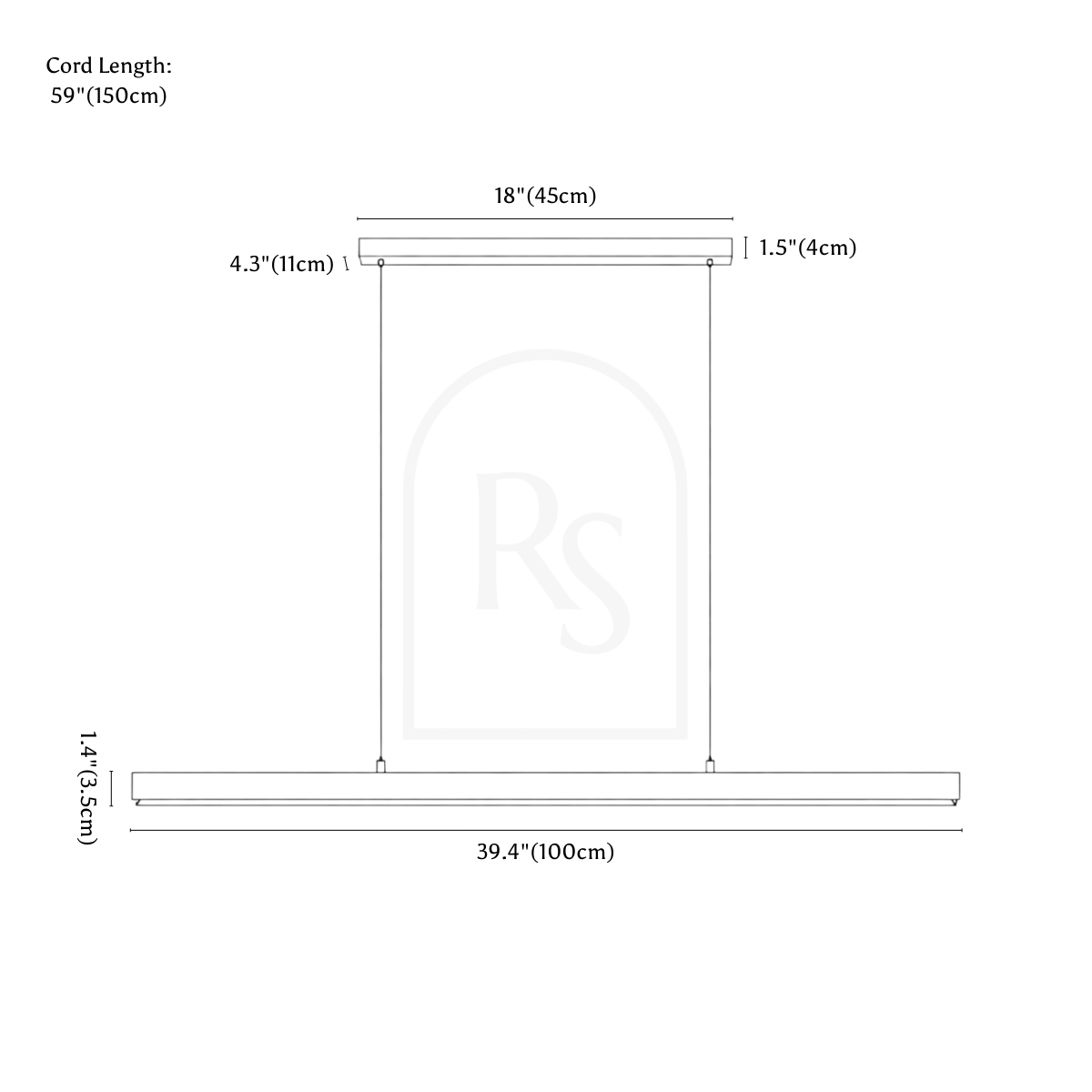 Lámpara colgante Faven line drawing 2