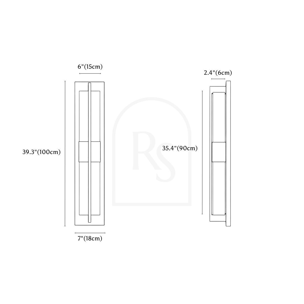 Zundiya Alabaster Wall Lamp line drawing 3