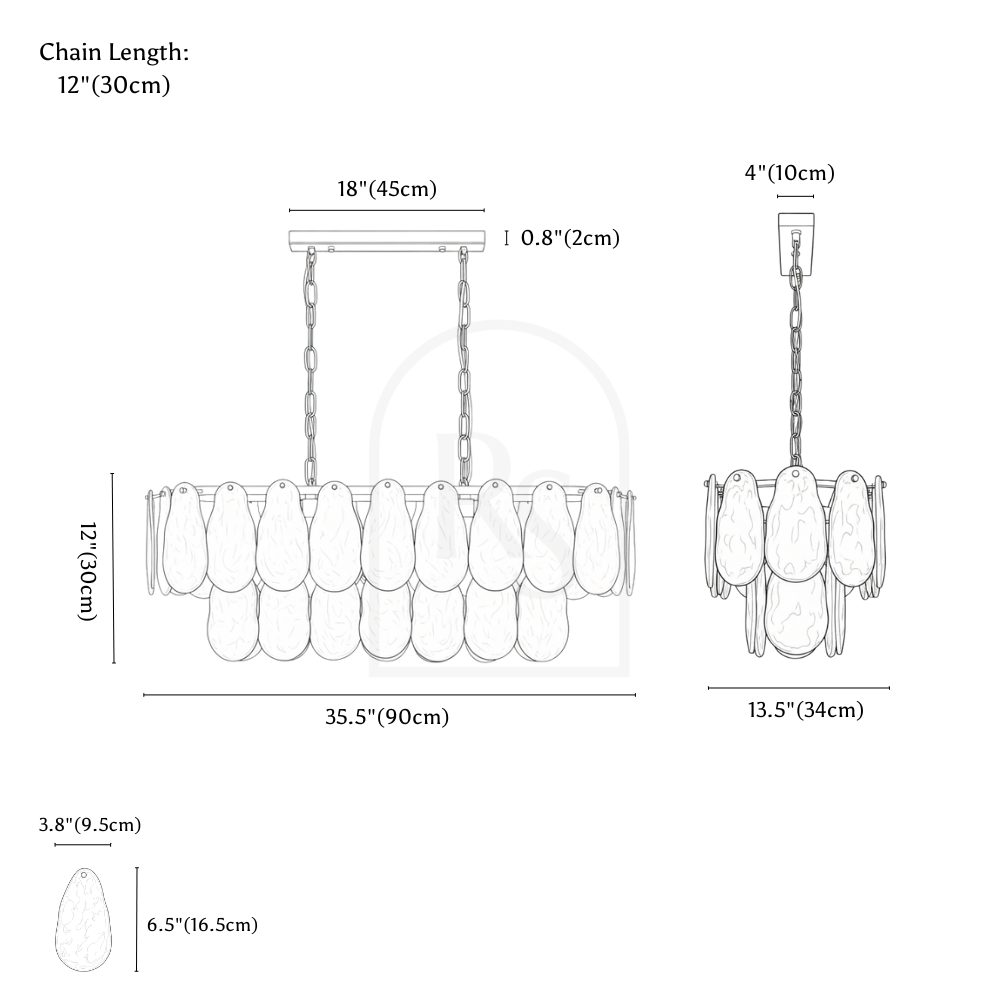 Yagla Chandelier line drawing 4